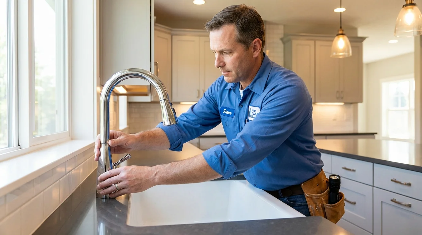 Kitchen faucet installation by Johns Plumbing LLC in Whitewater